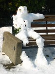I love snowmen made by people with a sense of humour. (Pity this was half-melted by the time I got to it. Bah.)